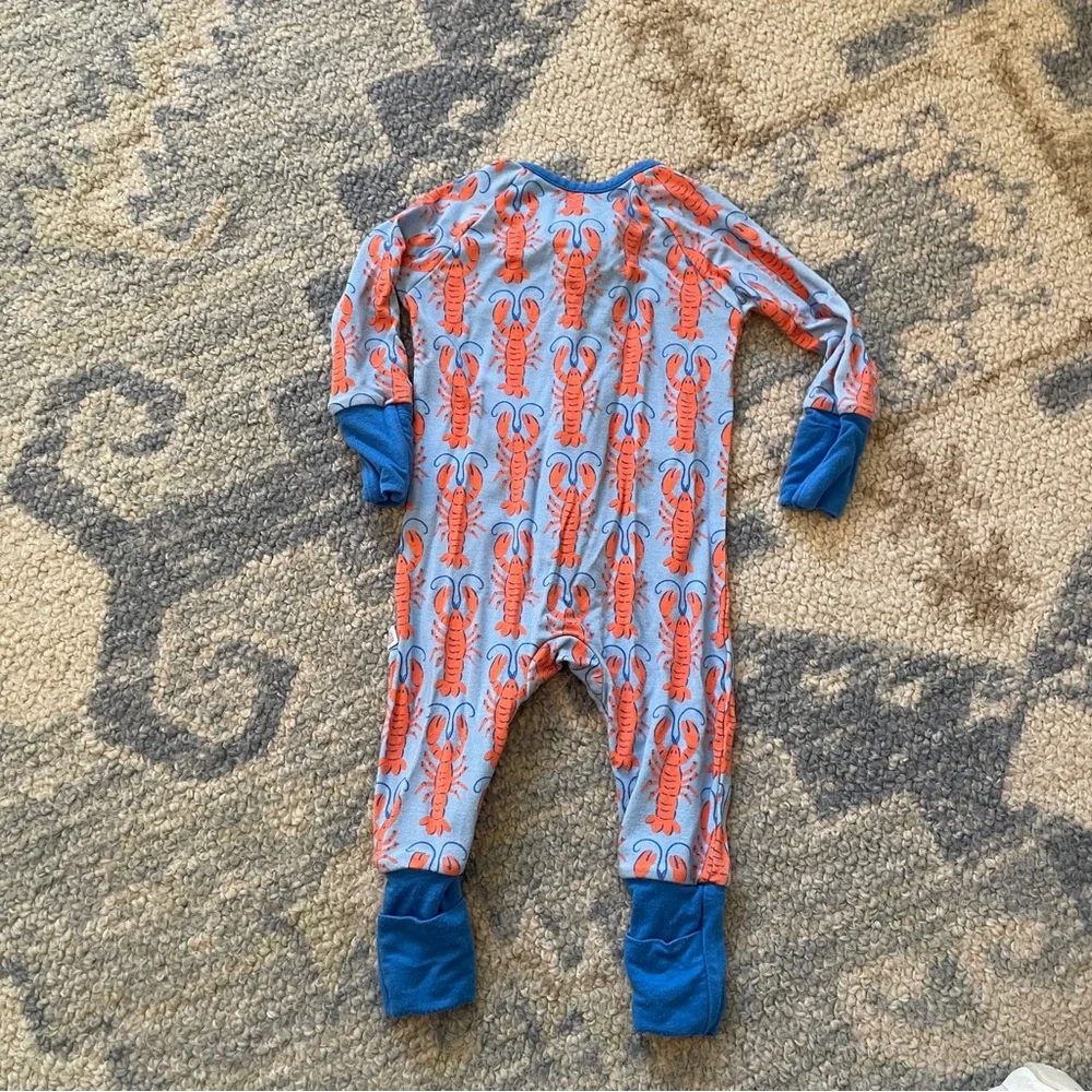 Poppy Kids Co Lobster Print Kids Footie Pajamas Newborn